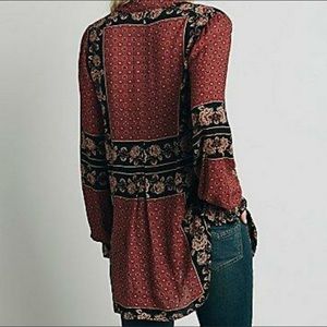 Free People Border Scarf Print Tunic